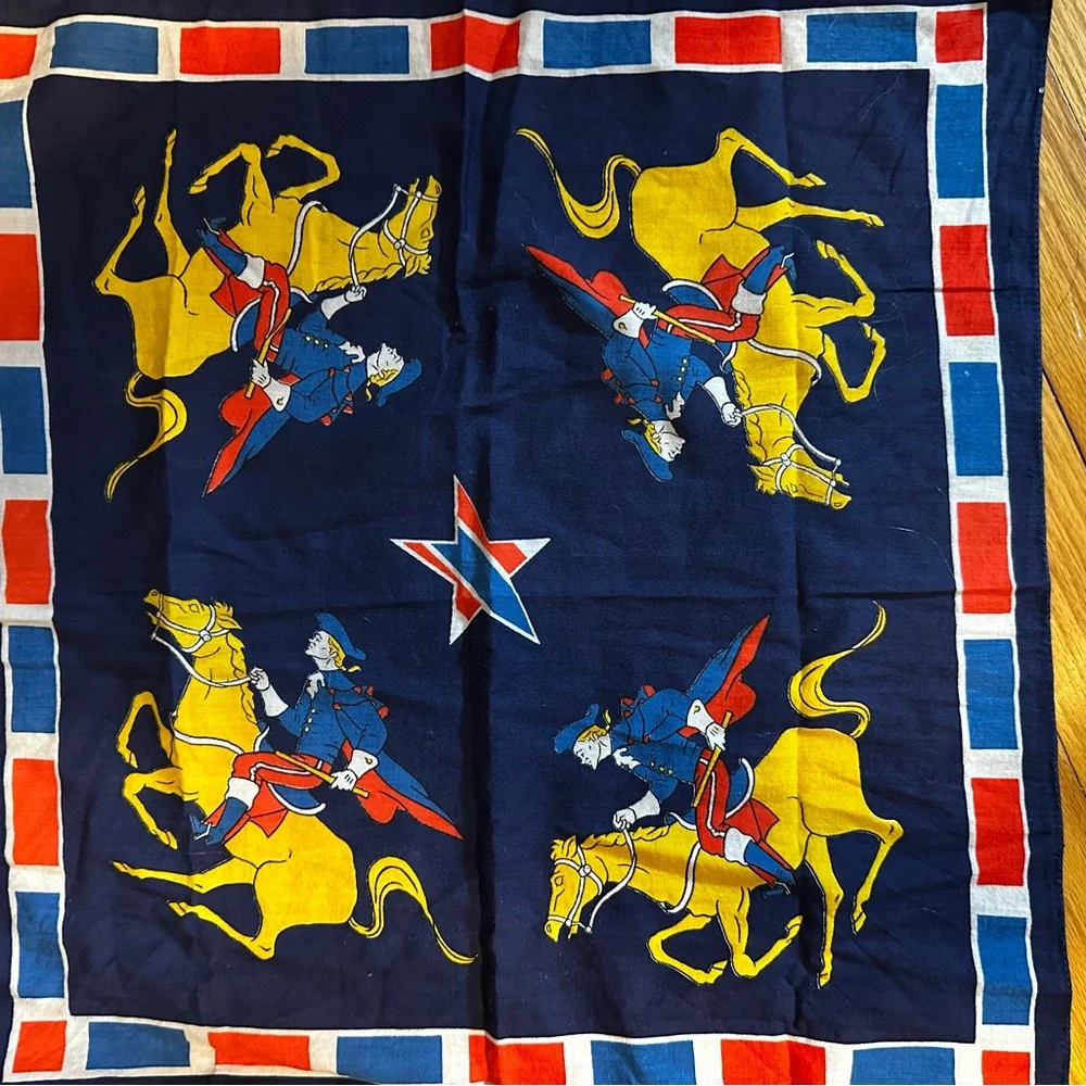 Vintage Patriotic Colonial Rider Bandana – 1940s–50s
